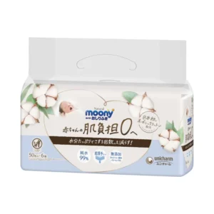 Moony Natural ypač jautriai odai drėgnų servetėlių komplektas 6x50vnt.