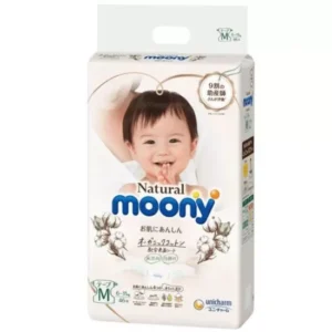 Japoniškos MOONY NATURAL sauskelnės, M, 6-11 kg, 46 vnt.
