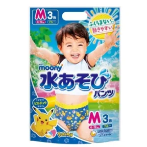 Japoniškos Maudymosi MOONY sauskelnės-kelnaitės, M, 6-12 kg, berniukams, 3 vnt.