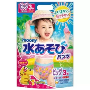 Japoniškos Maudymosi MOONY sauskelnės-kelnaitės, XL, 12-22 kg, mergaitėms, 3 vnt.